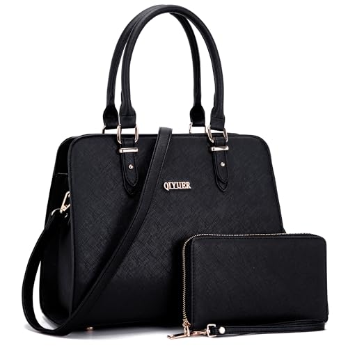 Image of Qiyuer Satchel Purses For Women Handbag And Wallet Set Tote Bag | Premium Vegan Leather,Matching Wallet,RFID Blocking,Work,Casual