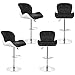 Tabouret de Bar Réglable, Lot de 4 Chaise de Bar Pivotant, Réglage en Hauteur avec Dossier et Repose-Pied, Rotatif à 360 Degrés, Chaise Haute Bar Moderne (4, Noir Blanc)