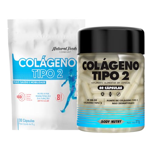Kit 1x Colageno Tipo 2 Joelho E Articulação Refil 30 Caps + 1 Uni...