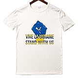 dongcy ucraina t-shirt bandiera ucraina stampe maglietta con girocollo unisex la pace elasticizzata confortevole short sleeve leggero cotone,white,xs(50kg/160cm)