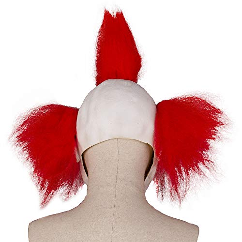 Quligeta Halloween Evil Laughing Saw Clown Adult Mask Costume Creepy Killer Joker with Red Hair Cosplay Huanted House Props