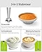 GDOR Stabmixer Elektrischer, 3 in 1 Pürierstab Edelstahl, 1100W Stufenlos Geschwindigkeiten Rührstab, Hand Blender Mit 2 Schneebesen, für Küche, Suppe, Smoothie, Püree