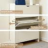 Shoe Cabinet with Baseboard Gap & 3 Flip Drawers, MDF Narrow Entryway Organizer Designed for Small Spaces, White Modern Freestanding