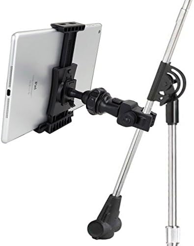 Accessory Basics EasyAdjust cymbal Microphone Mic Stand Tablet Mount for Most Tablets & Large Size Cell Phones Smartphone (Zoom Compatible)