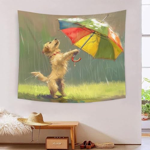 Tapisserie Golden Retriever 3D 180x230cm décoration murale salon