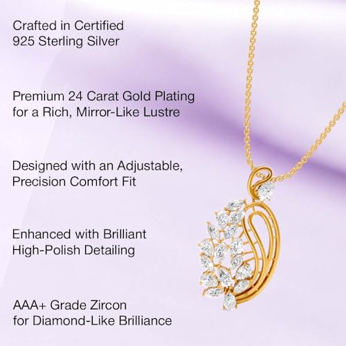 Image of Miss Highness 925 Silver Leaf Pendant Necklace for Women & Girls | Minimal Daily Wear | Silver Jewellery With Authenticity Certificate | Gift for Girlfriend Wife | With Chain Pendant