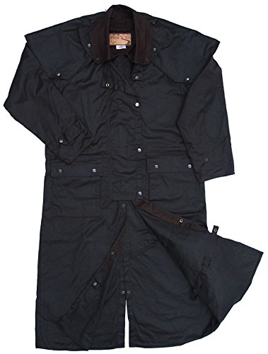 Foxfire Men's Long Oilskin Western Australian Waterproof Duster Coat, Raincoat Oil Cloth Cotton3
