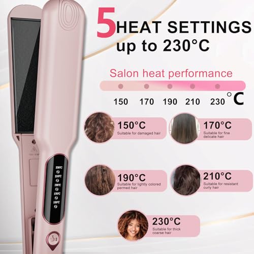 Plancha de cabello 38mm con temperatura ajustable miniatura 7