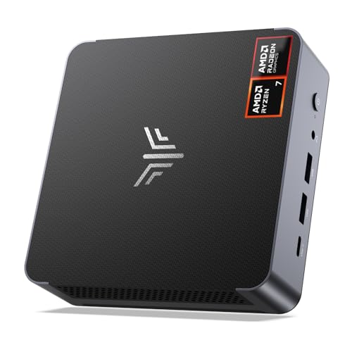 NiPoGi AM21 Mini PC Windows 11 Pro, AMD Ryzen7 8745HS (8C/16T, up to 4.9GHz), 16GB DDR5 5600MHz, 512GB M.2 SSD, Mini Computer with Radeon 780M, WiFi 6| BT5.2| Quad 4K Display, Dual LAN