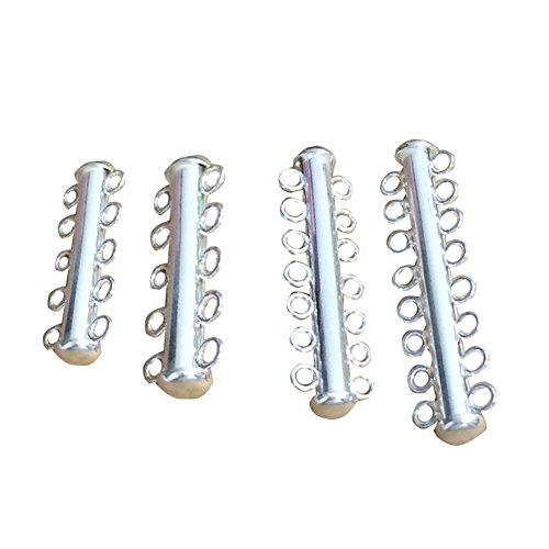 Fermoirs à tube argent sterling avec 5 à 8 bagues pour bijoux brins