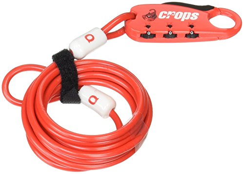 クロップス 自転車 カギ ストレートケーブル ダブルループ Q4 SPD-07 φ4×1800mm レッド