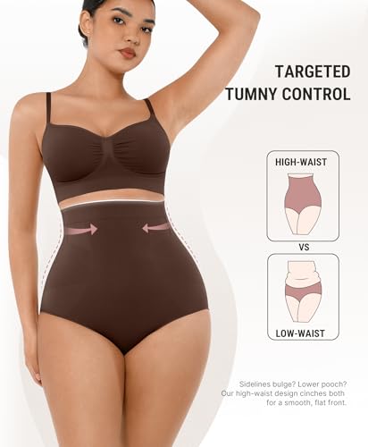 Image of FeelinGirl Body Shaper Tummy Control Shapewear Underwear High Waisted Shaping Briefs Panty Girdle