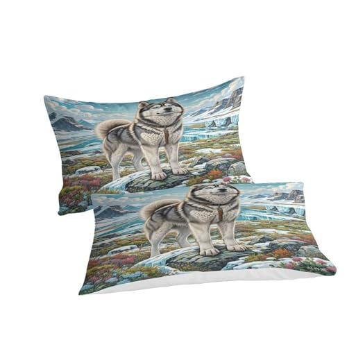 Parure de lit Husky sibérien 3D pour habiller votre lit de douceur et d'évasion grand format