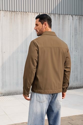 Image of QTE Lightweight Jackets for Men Casual Windbreaker Stylish Light Fall Spring Golf Work Dress Business Coat