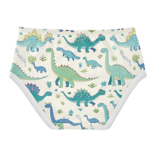 Wusikd Dinosaurs Girls' Underwear Cotton Turquoise Girls Briefs Soft Toddler Underwear 2T2