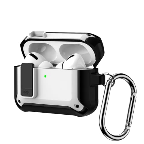 Image of Meyaar for AirPods Pro 3 Case, Clear Magnetic Automatic Lock Cases with Phone Stand with Keychain Case for Airpod Pro 3 for Men & Women (Lock White)
