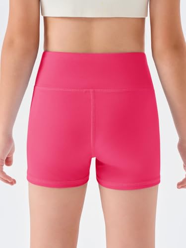 Image of Haloumoning Girls Athletic Shorts Kids High Waisted Yoga Dance Biker Shorts Comfy Gymnastics Shorts 5-14Y