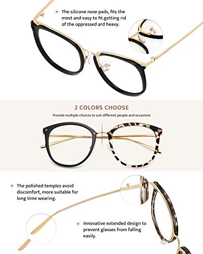 Image of Cyxus 2 Pack Blue Light Glasses for Women, Blue Light Blocking Computer Eyeglasses for Woman Anti Eye Strain Glasses Reduce Headaches