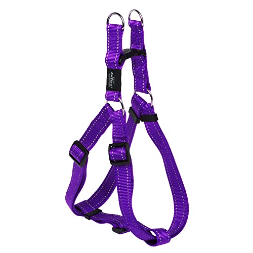 Reflective Adjustable Dog Step in Harness for Extra Large Dogs; Matching Collar and Leash Available, Purple