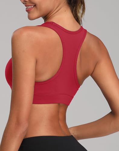 Image of Oalka Women's Racerback Sports Support Workout Running Bras | Oalka Women's Racerback Sports Support Workout Running Bras