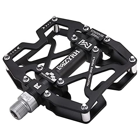 MZYRH Mountain Bike Pedals, Ultra Strong Colourful CNC Aluminium Alloy Machined 9/16 Inch Wheel Sealant 3 Bearings Mature Resistant Waterproof Anti-Dust Cover