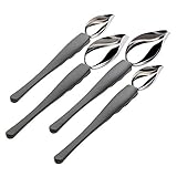 Plating Spoon, 4Pcs Chocolate Drizzle Spoon Candy Making Supplies, Stainless Steel DIY Plating Tool for Cooking, Decorating for Decorative Plates, Cake, Dessert (2 Sizes)