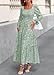 KIRUNDO Wedding Guest Dresses for Women Spring 2026 Long Sleeve Smocked Floral Flowy A Line Boho Maxi Dress Fashion Clothing (Sage Green, Small)
