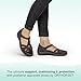 Orthofeet Women's Orthopedic Chocolate Leather Juno Closed-Toe Sandals, Size 8.5 Wide