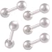 16g 16 gauge 1.2mm 1/4 6mm surgical steel straight barbells eyebrow ear tragus bar ring Pierced AUFP 5PCS