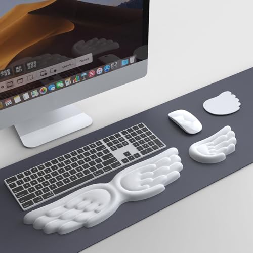 Poggiapolsi in memory foam per tastiera e mouse, in morbido poliuretano per il massimo comfort, supporto ergonomico per casa, ufficio e gioco