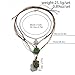 Crystal Holder Necklace for Women Natural Gemstone Crystal Pendant Necklace Handmade Boho Sun Necklace Summer Beach Jewelry Accessories (Green)