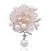 SHANLIHUA Brooch Pin Fashionable Accessories Shell Pearl Crystal Flower Brooches Safety Pin Gold for Women Girls