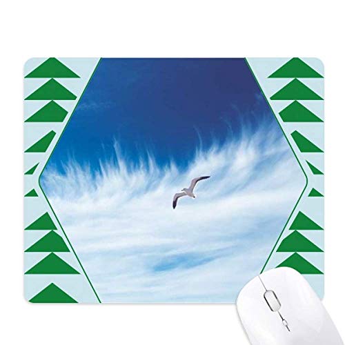 Tapis de souris green pine tree en caoutchouc durable motif oiseaux et nuages