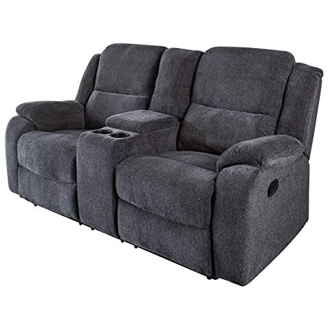 Invicta Interior Exklusiver 2er Kino Sessel Hollywood dunkelgrau Fernsehsessel Kinositze Heimkino Liegesessel verstellbar mit Getränkehalter Cupholder Cover