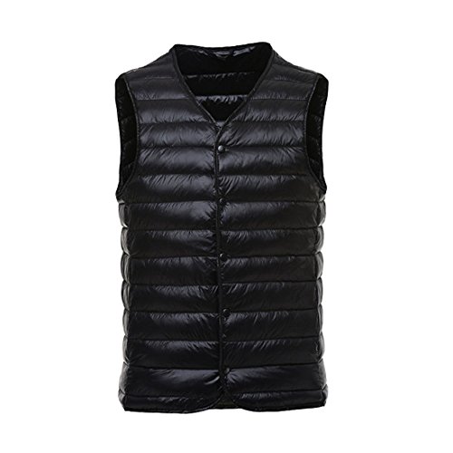 HZCX FASHION Men's V-Neck Button Up Quilted Packable Ultra