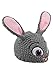 elope Disney Zootopia Judy Hopps Knit Beanie - Playful Bunny Ears, Embroidered Details - Perfect for Cosplay or Winter Fun Gray