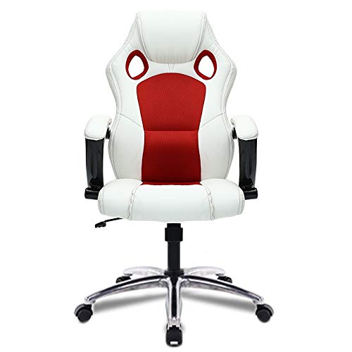 Dongdexiu Garden Furnitures 0653 Computer Office Chair Home Gaming Chair Rotating Lifted Chair with Aluminum Alloy Feet (Black) (Color : Red)