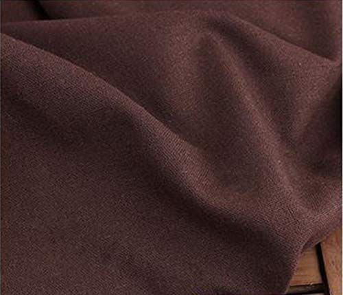 moonfarm 選べる21色 カラー 綿 麻 無地 生地 約 2m 幅1.5m (ダークブラウン (こげ茶色))