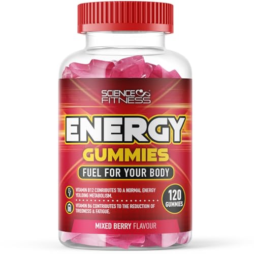 Energy Gummies |120 Mixed Berry Flavour Gummies from Science Fitness Brand |4 Months Supply