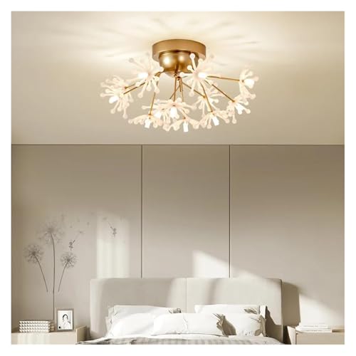 Lustre moderne cristal pissenlit or 12 têtes pour salon chic