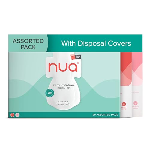 Nua Complete Comfort Sanitary Pads for Sensitive Skin | Pack of 5...