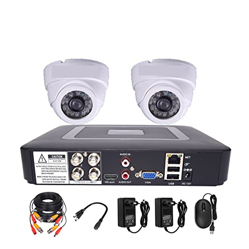 Sistema de cámaras de seguridad para exteriores 4CH DVR CCTV System 2PCS Cámaras 1080P 2MP Video Vigilancia 4CH 5 en 1 DVR Infrared AHD 1200 TVcctv Kit de sistema de cámara de seguridad(2ceiling 720P)