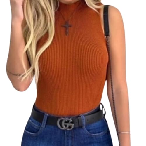 Tricot Garrafinha Blogueirinha Gola Alta - Caramelo