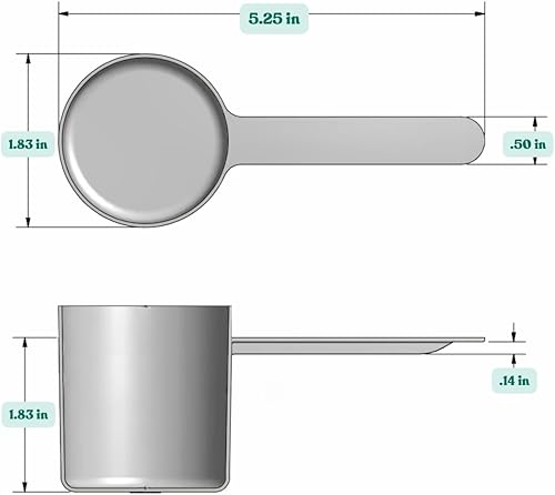 Miniatura 57 de Cucharas para medir café, granos, proteínas, especias y otros productos secos (muchos tamaños diferentes), Opaco