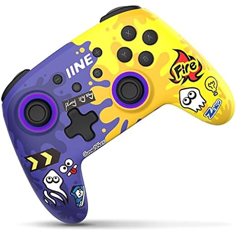 IINE Wireless Pro Controller for Nintendo Switch/Oled Support Amiibo Can Wake Up Consloe,Cute Game Controller,Purple Cover