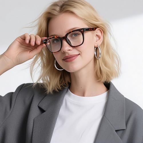 Image of Blue Light Glasses For Woman - Anti Eyestrain & UV Glare Gaming Eyeglasses Blue Light Blocking Glasses with Card ClassicTortoise
