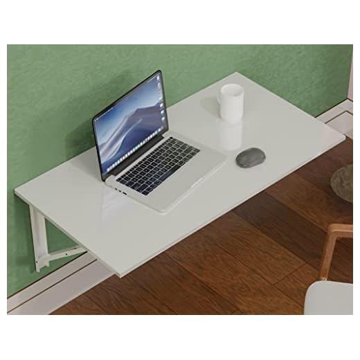 Compal Folding Wall Mounted Study Table, Office Table, Laptop Table, Folding Utility Table for Home Office Portable & Space-Saving Floating Desk (16X24 Inches Wall Mount Table White) Laminated