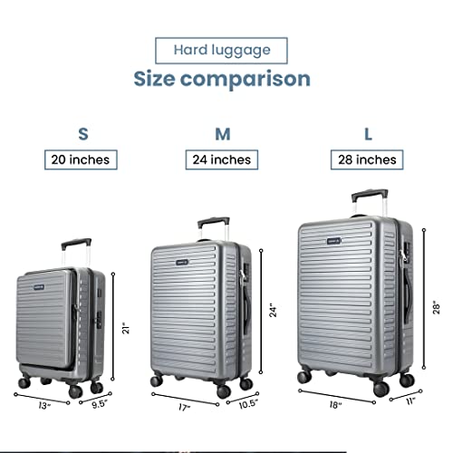 Image of The Assembly Medium Check in Luggage Polycarbonate 67 L- Premium Hardsided Suitcase Trolley - Teal