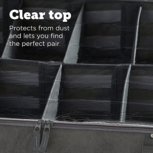 Storagelab Under Bed Storage Containers, 2-Pack Underbed Shoe Organizer With Adjustable Dividers, Clear Windows, And Sturdy Handles, Use As Clothes Organizer, Blanket Organizer, Toy Storage (Set Of 2) #TOP5