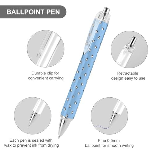 Stylo bille rétractable noir 0.5 mm à motif pingouin mignon - 3